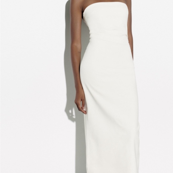 Zara White MIDI DRESS
NWT Size XXL 
Strapless midi dress - Picture 4 of 10